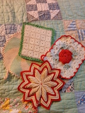 Vintage Crochet Pot Holders Handmade Vintage Crochet Potholders Dolies